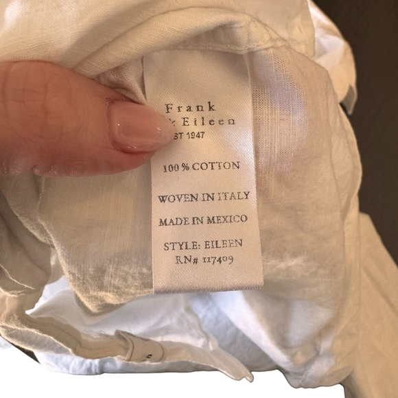 Frank & Eileen - “Eileen” White Button-Up Shirt 100% Cotton Sz XS - Picture 8 of 9